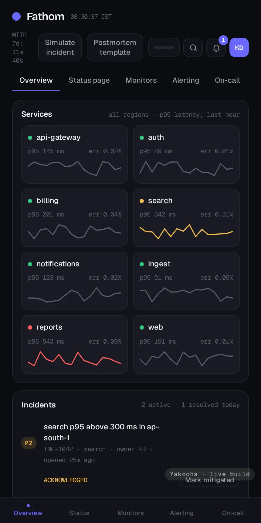 Fathom, phone layout