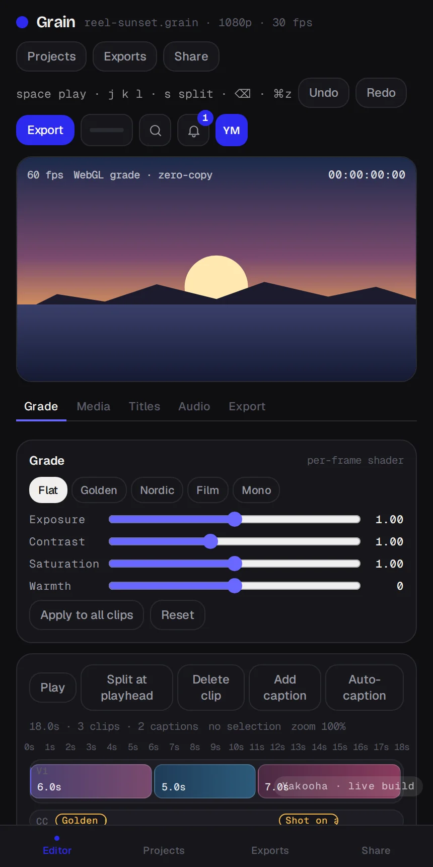 Grain, phone layout
