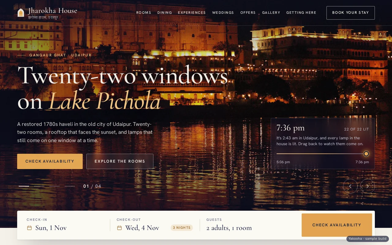 Screenshot of Jharokha House on a desktop