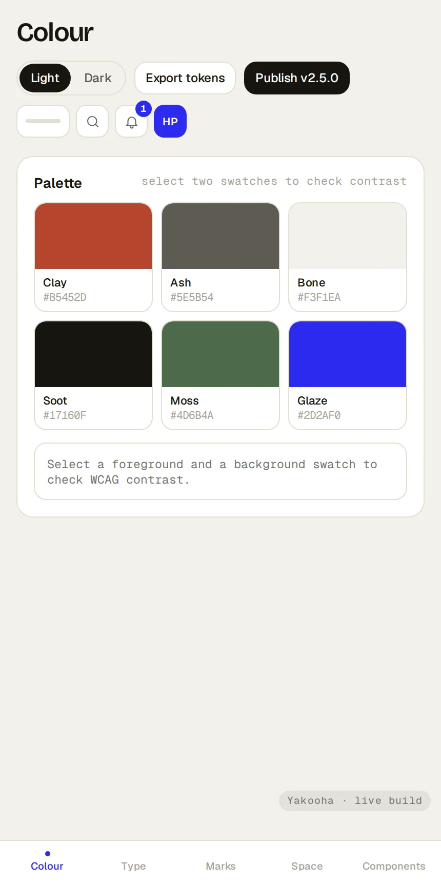 Kiln, phone layout