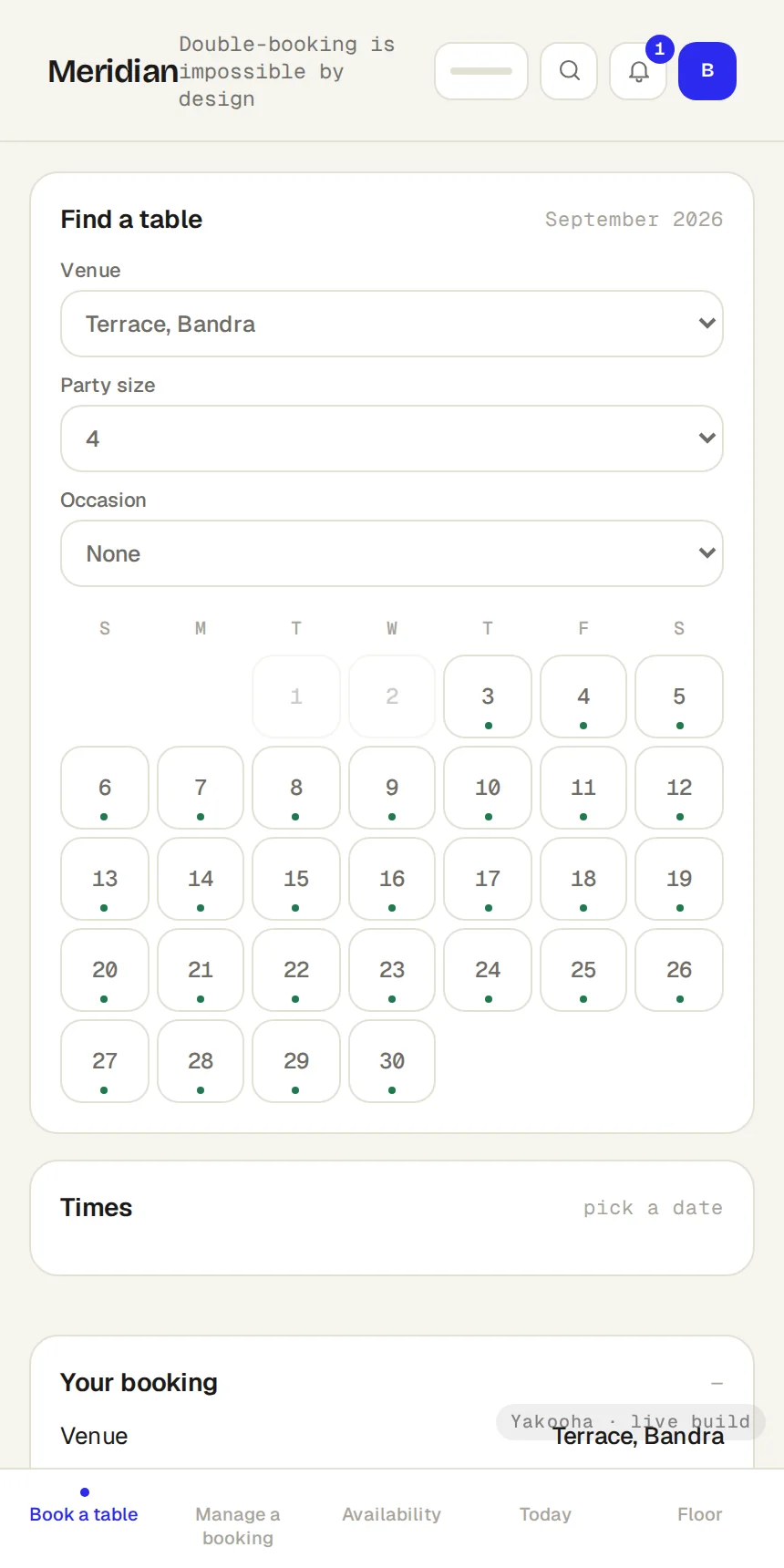 Meridian, phone layout