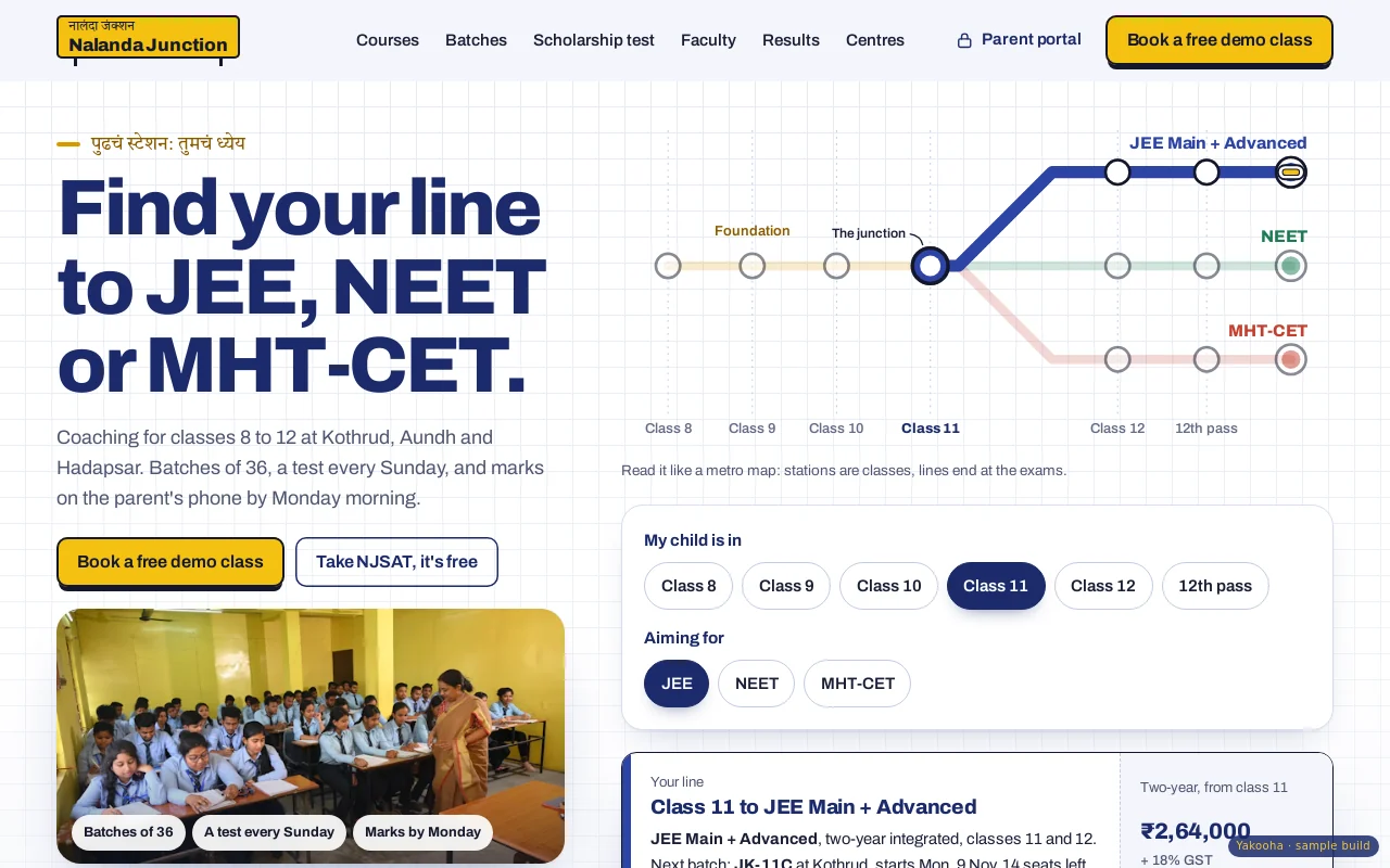Screenshot of Nalanda Junction on a desktop
