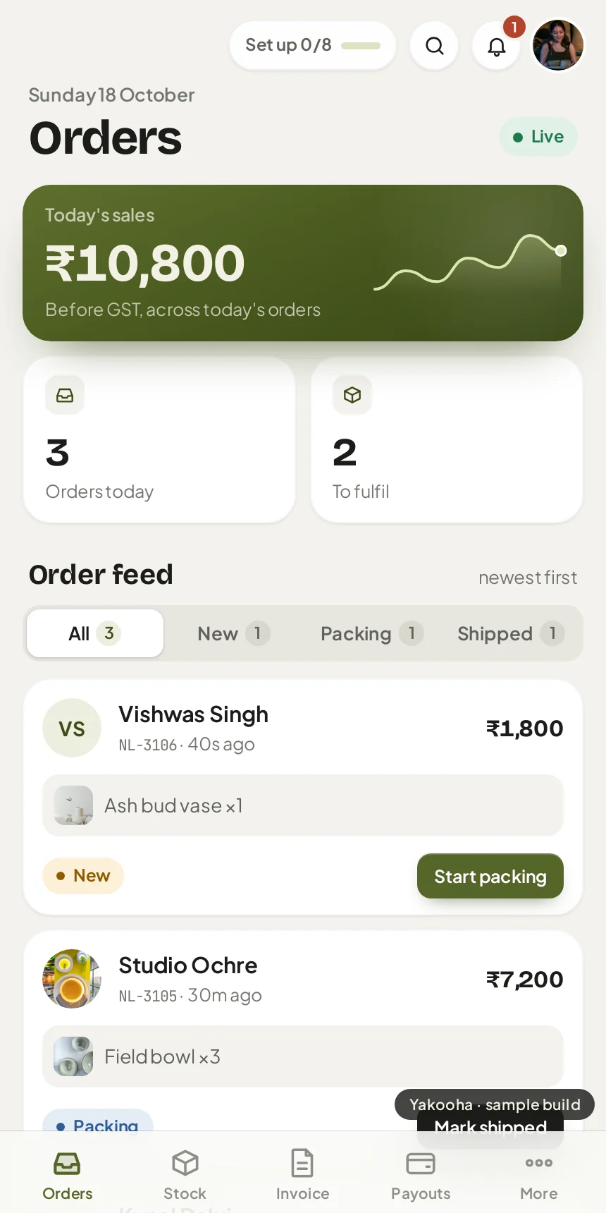 Screenshot of Workbench on a phone